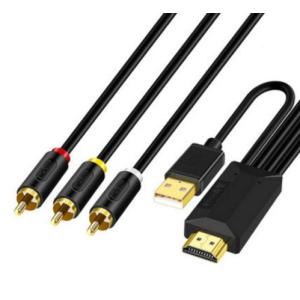 HDMI to RCA 変換ケーブル 長さ2m コンポジット映像信号+ステレオ音声信号 USBバスパワー電源駆動 旧型TVの有効活用に｜techspace