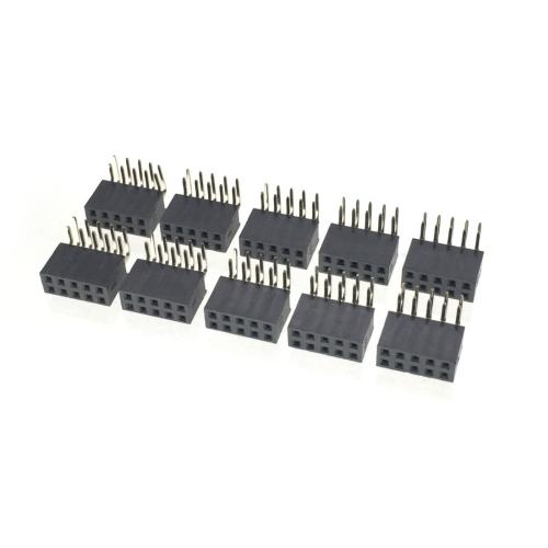 ピンヘッダー ソケット 10個セット （10極 2x5ピン） 2列 角ピン ライトアングル 2.54...