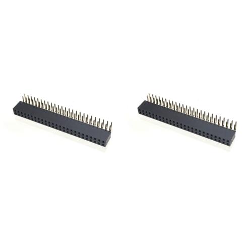 ピンヘッダー ソケット 2個セット （50極 2x25ピン） 2列 角ピン ライトアングル 2.54...