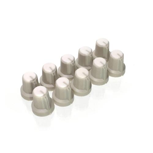 ミキサー ボリューム用 ツマミ ローレット（ギザギザ）型6mm軸用 直径15mm （10個セット） ...