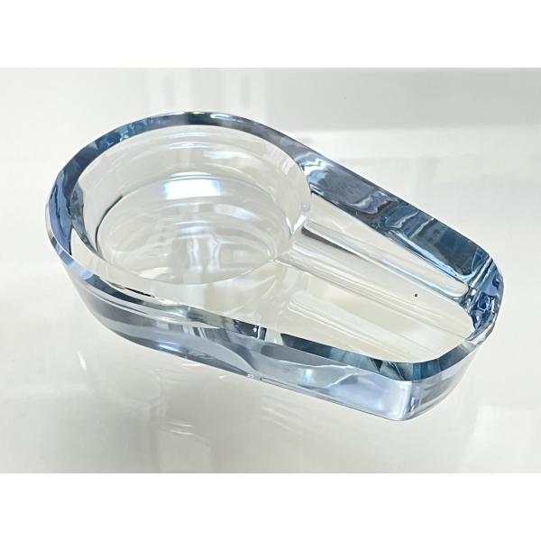 【難あり】小型 葉巻用灰皿 シガー灰皿 ガラス製 全長12cm