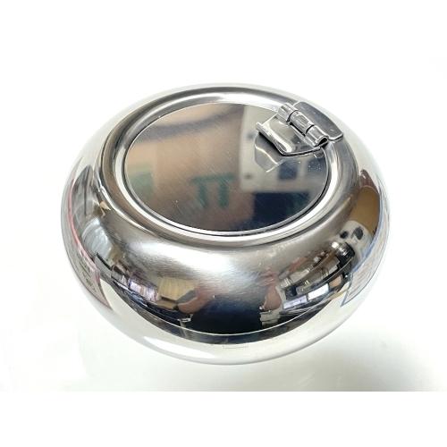 蓋付き ステンレス製 ポータブル灰皿 直径10cm
