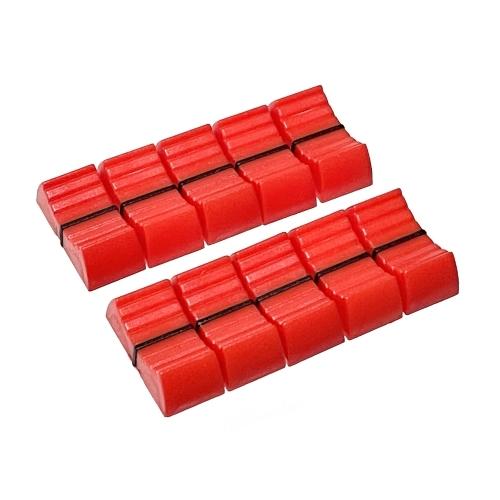 ミキサー フェーダー スライドボリューム用 ツマミ 4mm軸用 10個セット （レッド ブラック目盛...