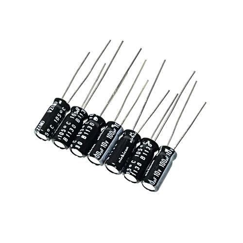 [ニチコン] VZシリーズ アルミ電解コンデンサ 100μF 10V 105℃ （7個セット）