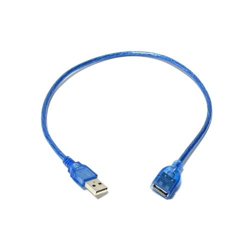 USB2.0 延長ケーブル 長さ0.5m（50cm） Type Aコネクタ オス/メス ブルー