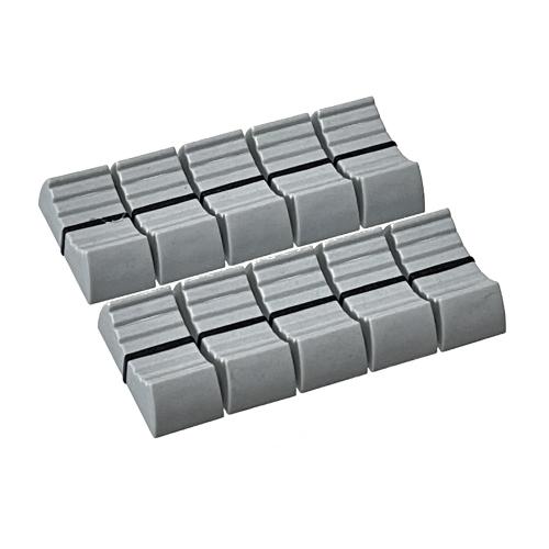 ミキサー フェーダー スライドボリューム用 ツマミ 4mm軸用 10個セット（グレー ブラック目盛）...