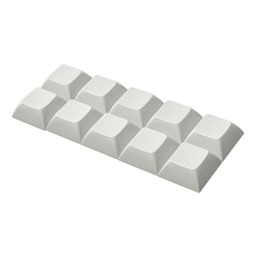 キーボード修理交換用 ブランク・キー キャップ（ライトグレー） 高さ7.3mm （10個セット）