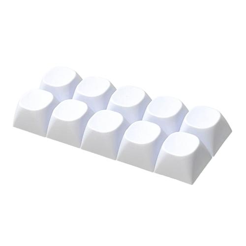 キーボード修理交換用 ブランク・キーキャップ （クリアホワイト） 高さ12mm （10個セット）