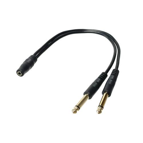 6.5mm 標準プラグ（オス） 2本 変換ケーブル 3.5mm ステレオミニプラグ(メス)