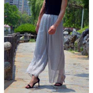 シフォン ワイドパンツ ガウチョパンツ ロング...の詳細画像5