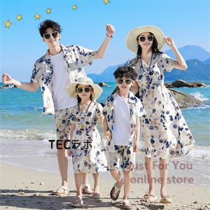 親子 ペアルック ワンピース アロハ Tシャツ...の詳細画像1