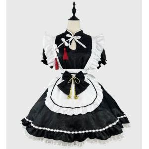 メイド服 大人 メイドコスチューム 半袖 膝丈...の詳細画像1