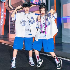 青色 ベースボールシャツ 夏 半袖 キッズ ダ...の詳細画像5