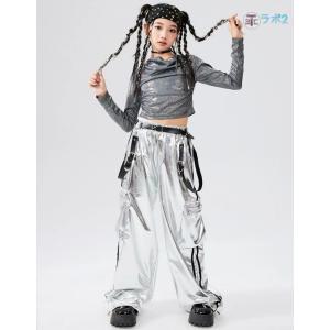 キッズ ダンス 衣装 へそ出し キラキラ カー...の詳細画像2