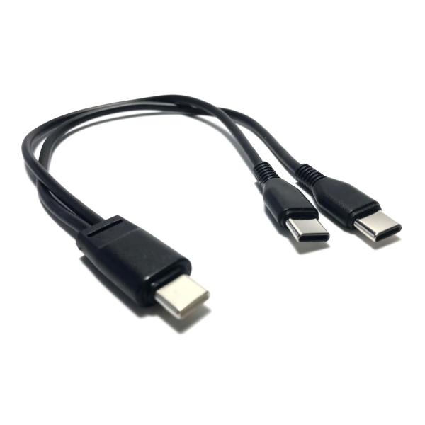 5A急速充電 20cm   USB タイプC 二股ケーブル, Type C オス to 2 USB ...