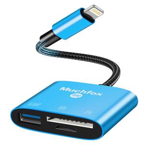 2023 MFi正規認証品 Muchfox iPhone SD カードリーダー 3 in 1 Lightning USB 3.0 OTGカメラア｜tecy