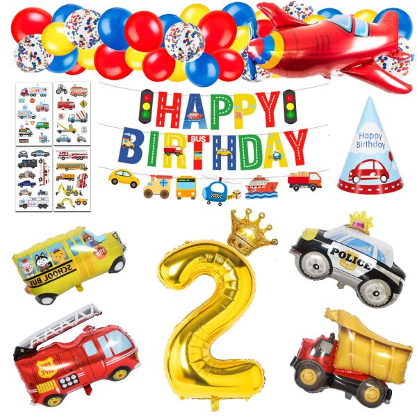 誕生日 飾り付け 男の子、誕生日バルーン 2歳 男の子 誕生日プレゼント 誕生日 風船 車 誕生日 ...