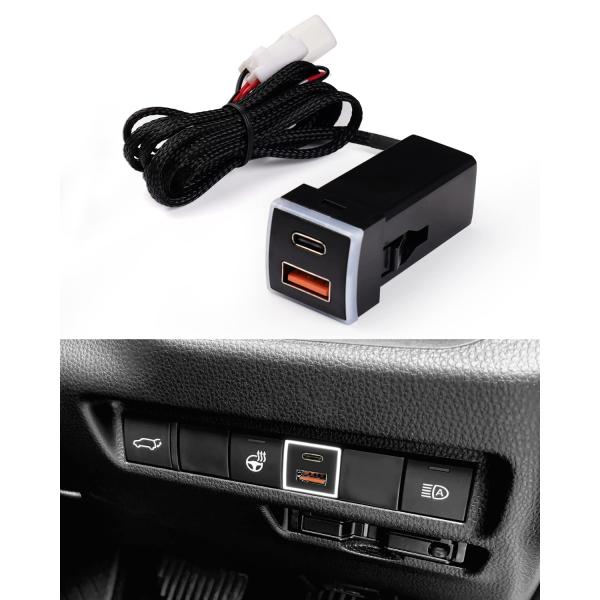 Jiooy トヨタ usbポート qc3.0+pd type-c ノア・ヴォクシー90系 ライズ R...