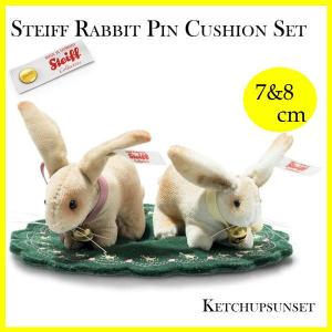 テディベア シュタイフ  ラビット　ピンクッション　セット　Steiff Rabbit Pin Cushion Set　(Easter Rabbit Set)　うさぎのぬいぐるみ　ぬいぐるみ｜teddy