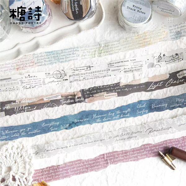 「2134af」英字　ダイカット　マスキングテープ　全6種　ヴィンテージ　レトロ　コラージュ　コラー...