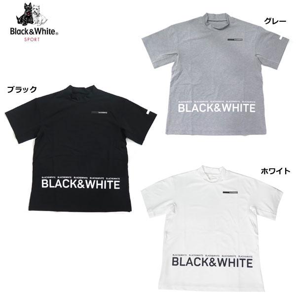 ブラック＆ホワイト レディース ドライミックスロゴモックネックシャツ レディース 爆買