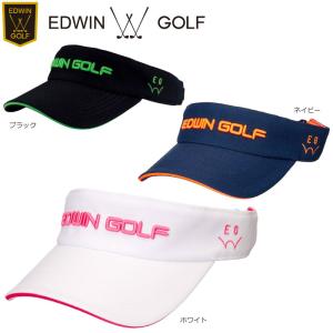 EDWIN GOLF EDV1936 エドウィン ゴルフ ポリエステルツイルバイザー メンズ アクセサリー 帽子 サンバイザー
