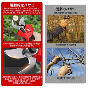 剪定ばさみ電動 充電式 切断直径40mm 電池...の詳細画像3