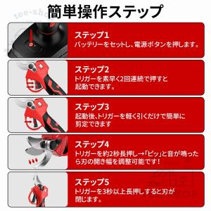 剪定ばさみ電動 充電式 切断直径40mm 電池...の詳細画像4