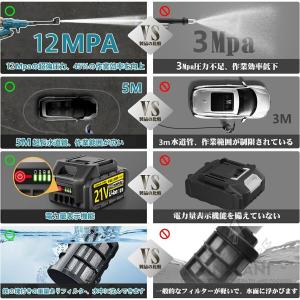 高圧洗浄機 12Mpa コードレス 充電式 収...の詳細画像5