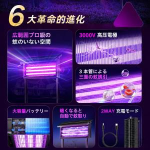 電撃殺虫器 ソーラー usb充電式 UV光源吸...の詳細画像3