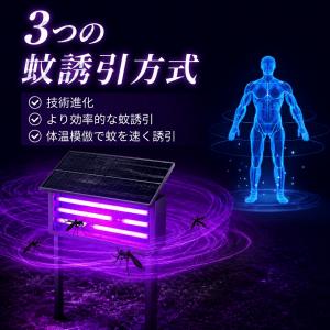 電撃殺虫器 ソーラー usb充電式 UV光源吸...の詳細画像5