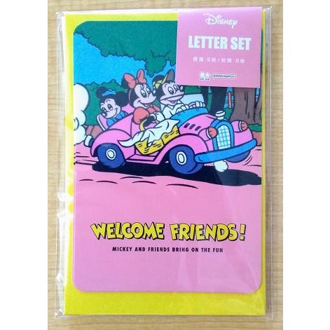 ミッキーマウス＆フレンズ　手紙セット　ダイカットレターセット　レトロフレンズ　ピクニック　ディズニー