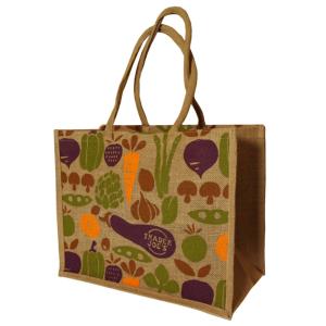 トレーダージョーズ　麻エコバッグ　TRADER JOE'S　アメリカ ジュートバッグ　ベジタブル柄　｜ティーイーアイグローバル