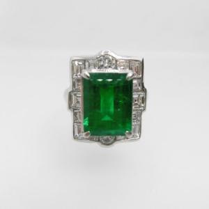 Ptエメラルドリング エメラルド 3.30ct...の詳細画像1
