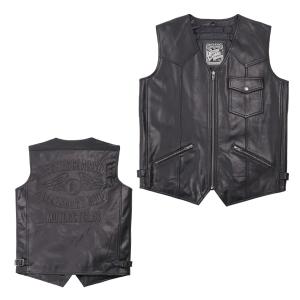 DEGNER（デグナー） 送料無料 V-12 レザーワークベスト ダークブラウン