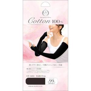 ネコポス おたふく手袋  4970687212118  UV-3451 指なし メッシュ ロング 手...