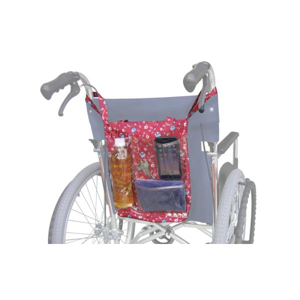 サギサカ 車椅子用お出かけトートバック　簡単取付ハンドルにかけるだけ　全2色　 花柄/デニムドット柄...