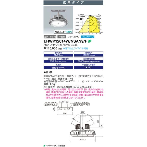 送料無料 岩崎電気 EHWP12014W/NSAN9/F (EHWP12014WNSAN9F) (レ...