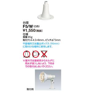 岩崎電気 F5A/W (F5AW) 台座 (側面穴付コード引出し形) アイ ランプ