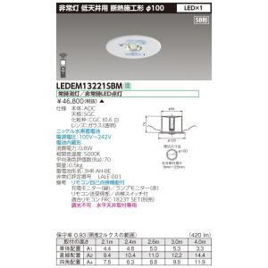 東芝 LEDEM13221SBM 断熱施工低天井埋込ＬＥＤ非常灯専用形 ＬＥＤ非常用（専用） ご注文後手配商品 【受注生産品】