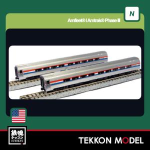 Nゲージ KATO USA 106-6293 Amfleet〓 II Amtrak〓 Phase III Paint Coach 2 Car Set 2026年8月販売