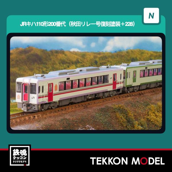Nゲージ GreenMax 50855 JRキハ110形200番代（秋田リレー号復刻塗装＋228）2...