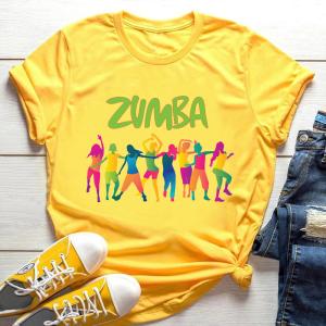 ズンバウェア新作 安い レディース ヨガウェア ランニングウェア フィットネスウェア イエロー半袖 zumbaウェア  tシャツ メンズ スポーツ トップスZB437