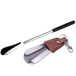 Refoiner 靴べら 携帯 ミニ キーホルダー + 伸縮式 2枚セット