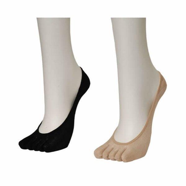 ライブコットン　シルク 5本指 パンプスイン 滑り止め付き〔22〜24cm〕 【メール便可】