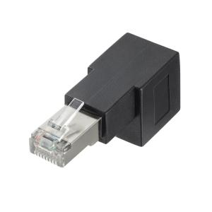 RJ-45L型変換アダプタ(下出し、カテゴリ6ASTP) SANWA SUPPLY (サンワサプライ) ADT-RJ6A-LD｜telaffy