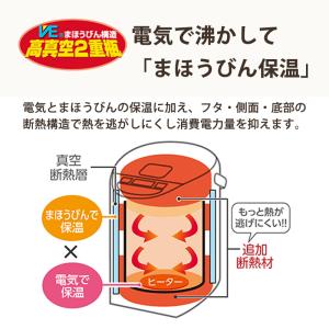VE電気まほうびん 優湯生 3.0L ホワイト...の詳細画像3