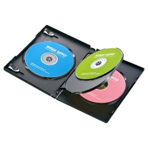 DVDトールケース(4枚収納・3枚セット・ブラック) SANWA SUPPLY (サンワサプライ) DVD-TN4-03BKN｜あっと!テラフィ PayPayモール店