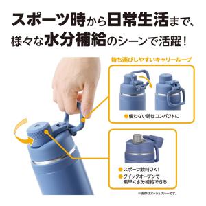 真空断熱スポーツボトル 1.0L カーキ キャ...の詳細画像4