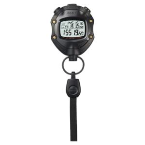 1/1000秒ストップウオッチ 5気圧防水機能 カウンター機能 サッカーロスタイム計測機能 インターバル計測機能 メタリックブラック/ブラック CASIO (カシオ) 国★